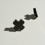 Black Cross Stud Earrings