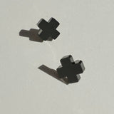 Black Cross Stud Earrings