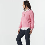Cable Knit Polo Fondant Pink