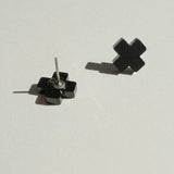 Black Cross Stud Earrings