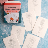 Paintable Watercolor Card Deck - Summer Flowers