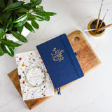Embossed Linen Cover Sketchbook Navy Blue
