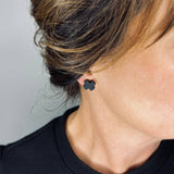 Black Cross Stud Earrings