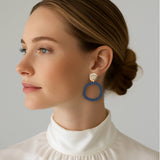 Charlie Dark Blue Dangle Earrings