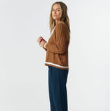 Harvest V Neck Jumper Fox/White