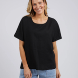 Curtis Woven Tee Black