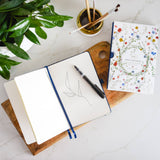 Embossed Linen Cover Sketchbook Navy Blue