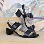 Brandi Black by Chrissie | Womens Heels by wooden back drop
