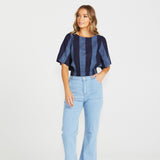 Cailee Top Navy Stripe