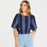 Cailee Top Navy Stripe