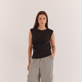 Dianna Stone Trim Tank Black