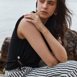 Dianna Stone Trim Tank Black