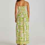 Emmett Maxi Dress Green Shell Patchwork