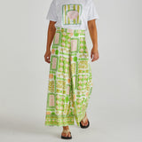 Emmett Wide Leg Pant Green Shell Patchwork