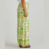 Emmett Wide Leg Pant Green Shell Patchwork
