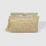 Fern Raffia Clutch Champagne