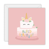 Happy Birthday Unicorn Cake - Greeting Card