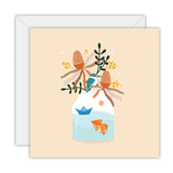 Floral with Australian Kingfisher - Greeting Card