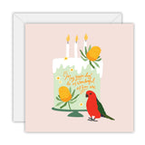 Happy Birthday - King Parrot - Greeting Card