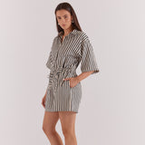 Ingrid Tie Waist Playsuit Black Cream
