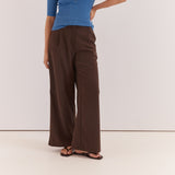 Natalie Wide Leg Trouser Chocolate