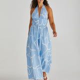 Tilda Plunge Dress Abstract Daisy