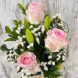 Lily and Rose Arrangement - Pale Pink - Today's Fresh Designs
