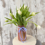 Tulip Vase White - Mother's Day Arrangement