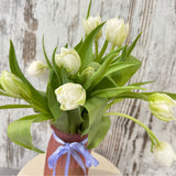 Tulip Vase White - Mother's Day Arrangement