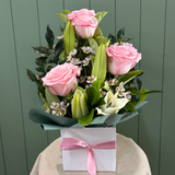 Pink Rose and Lily Box  - Today's Fresh Flowers