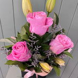 Lily and Rose Arrangement - Pale Pink - Today's Fresh Designs
