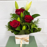 Lily and Rose Arrangement - Red - Today's Fresh Designs