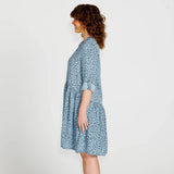 Zahlia Shirt Dress Denim Cheetah