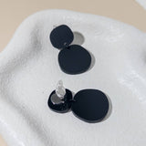 Boulder - Black Clip On Earrings
