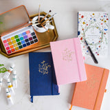 Embossed Linen Cover Sketchbook Navy Blue