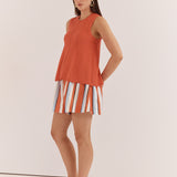 Krista Pointelle Tank Burnt Orange