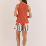 Krista Pointelle Tank Burnt Orange
