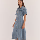 Kara Denim Midi Dress 90's Blue