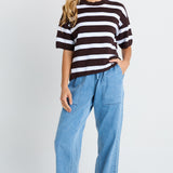 Libby Boxy Top Chocolate Stripe