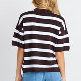Libby Boxy Top Chocolate Stripe