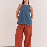 Loretta Denim Tunic Pale Blue Wash