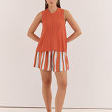 Krista Pointelle Tank Burnt Orange